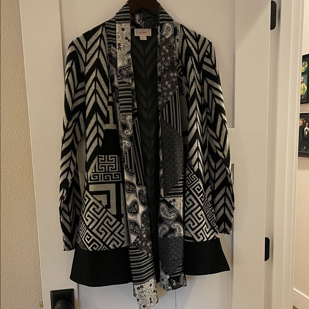 Patterned Black and White Women's Jackets